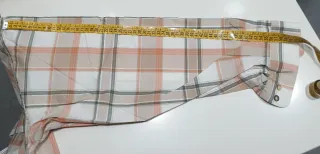 Camisa Bass cuadros beige y naranja