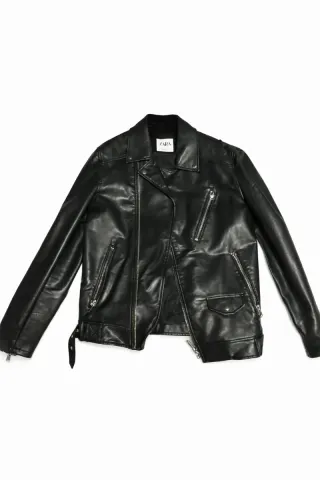 Giubbotto in pelle Zara nero