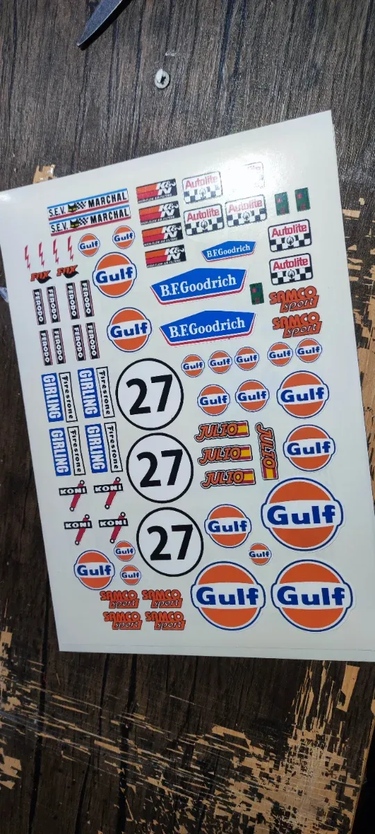 Pegatinas de coche rc 1/10 gulf retro