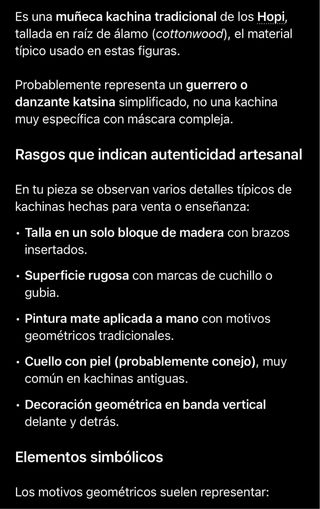 Antigua figura Kachina Hopi