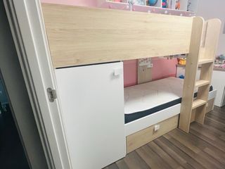 Cama tren juvenil con cajones