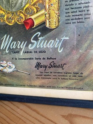 Cuadro Publicidad Mary Stuart Labial Antiguo