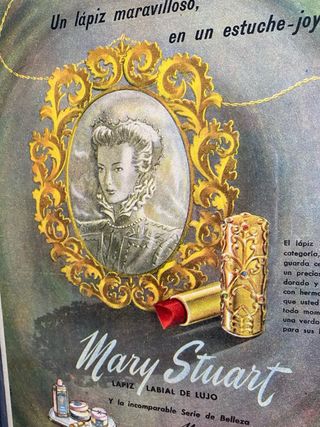 Cuadro Publicidad Mary Stuart Labial Antiguo