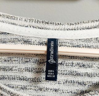 Jersey fino rayas beige talla L Stradivarius