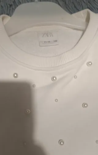 Sudadera Zara perlas T. 11-12 años