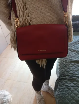 Bolso Michael Kors Rojo Dorado auténtico