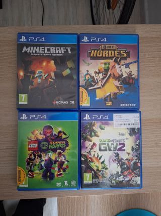 Lote 4 Juegos PS4: Minecraft, 8-Bit Hordes, Lego D