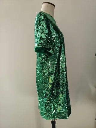 Abito paillettes verde smeraldo
