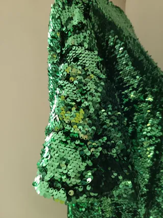 Abito paillettes verde smeraldo