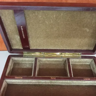 Joyero Marrón de piel , vintage