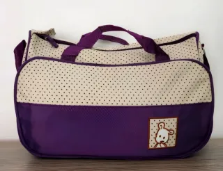 Bolsa Maternidad / Cambiador Bebé Morado Lunares