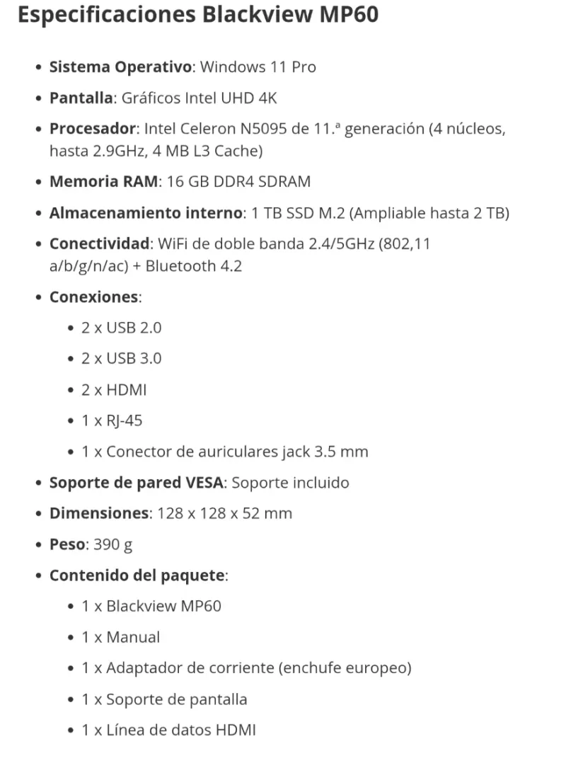 Mini PC Blackview MP60 afbeelding 5