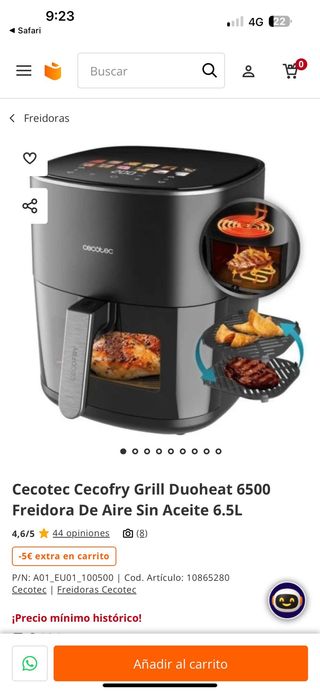 Cecotec Cecofry Grill Duoheat 6500 Freidora