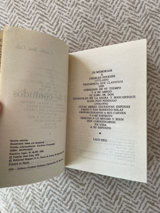 Libro Rol de cornudos Camilo José Cela 1976