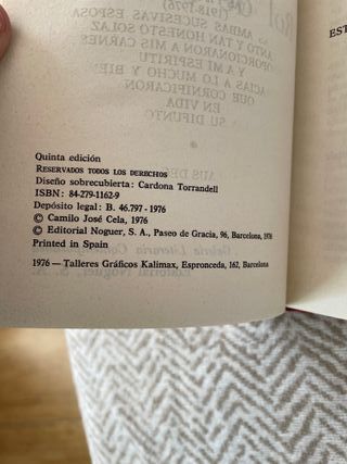 Libro Rol de cornudos Camilo José Cela 1976