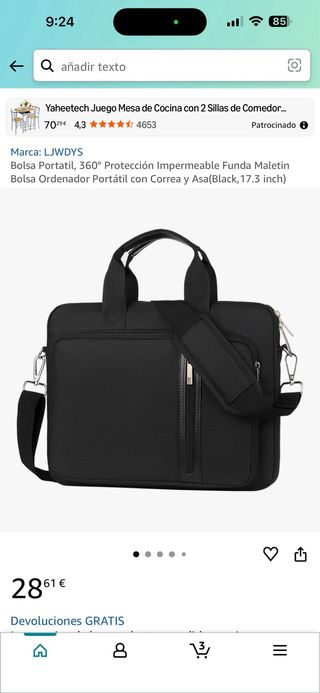Maleta maletin bolsa portatil 17