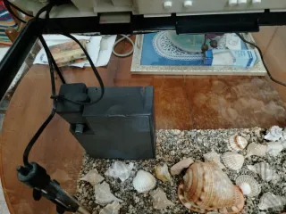 Acquario nero con accessori