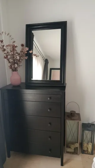 Espejo madera negro Ikea 60*90