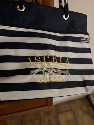 Borsa Ischia Italia blu e bianca