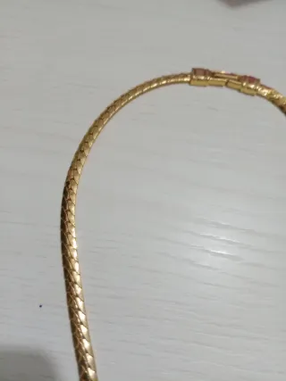 Collana oro con perle e brillantini