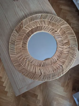 Espejo Redondo Ratán 56 cm