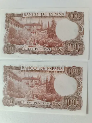 Billetes 100 Pesetas España 1970 (2 unidades)