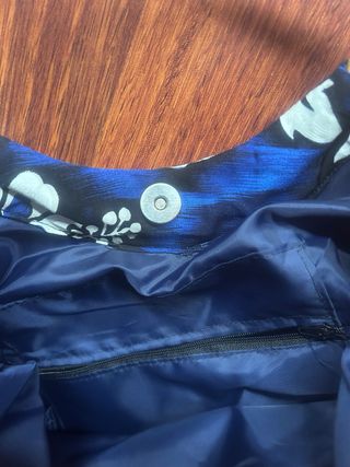 Bolso de tela con asas de bambú