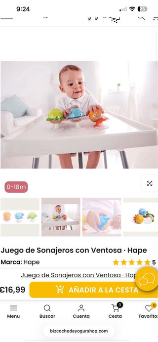 Sonajeros Hape con Ventosa