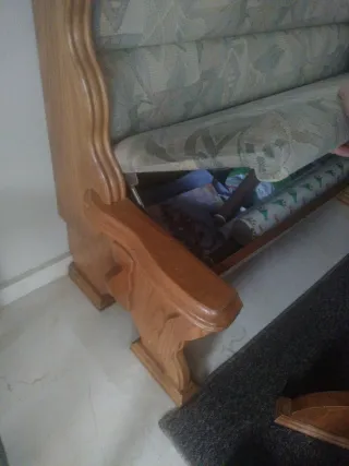 Mesa de madera extensible con rinconera