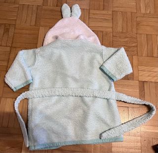 Albornoz bebé conejito azul