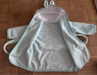 Albornoz bebé conejito azul