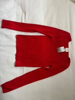 Jersey H&M punto asimétrico rojo