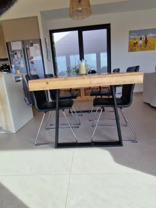 Mesa comedor madera maciza roble