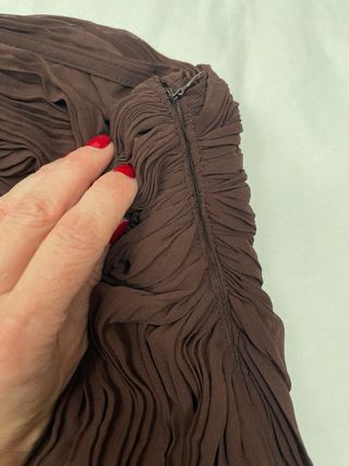 Falda Zara arrugada marrón