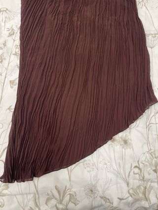 Falda Zara arrugada marrón