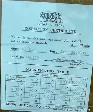 Microscopio Óptico Seiwa SL-S-1