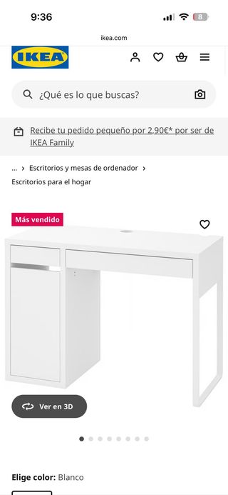 Escritorio blanco de Ikea MICKE