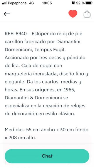 Orologio da terra a carillon in legno