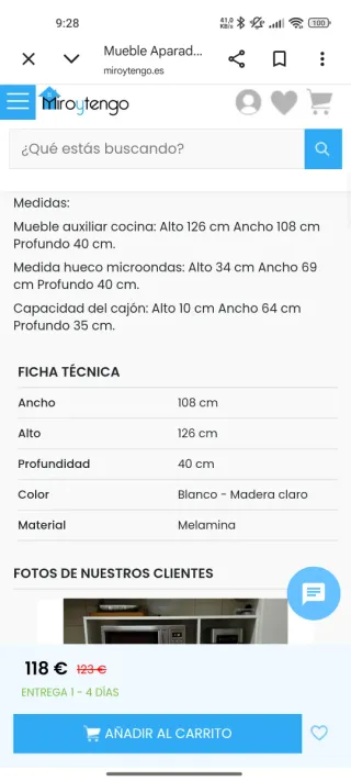 Aparador Cocina Blanco