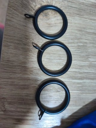 Barra Cortina Metal Hojas Negra