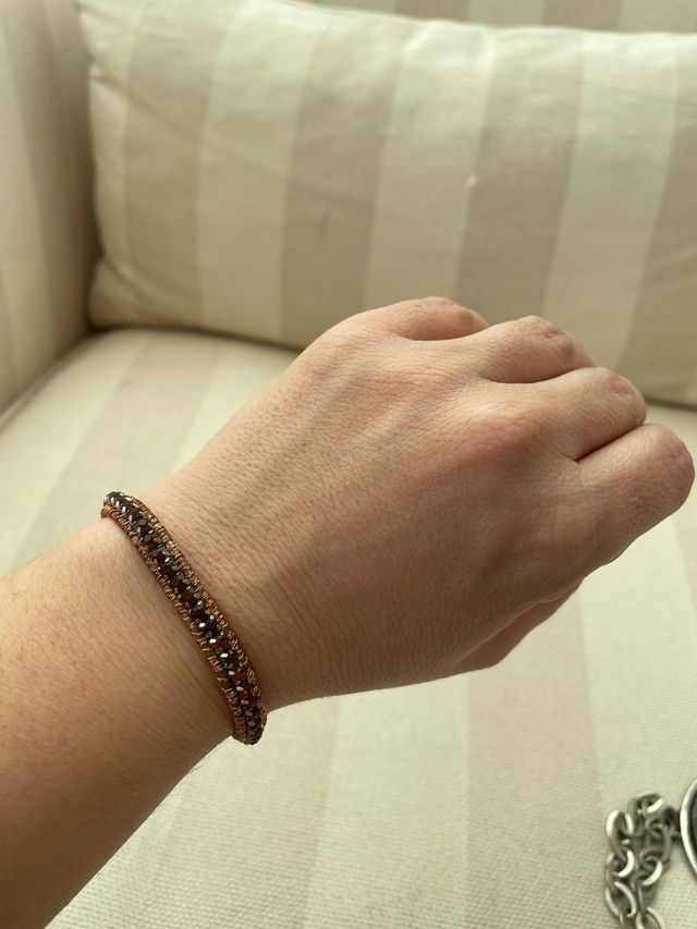 Pulsera Swarovski Marrón y Plateada