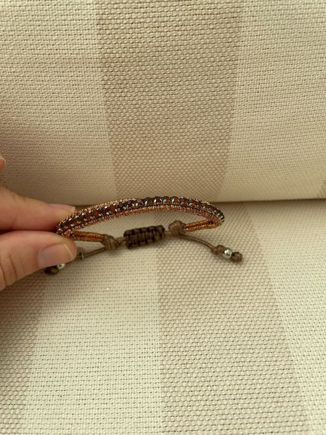 Pulsera Swarovski Marrón y Plateada