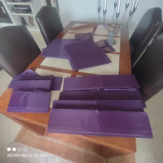 Set de almacenamiento de tela morado