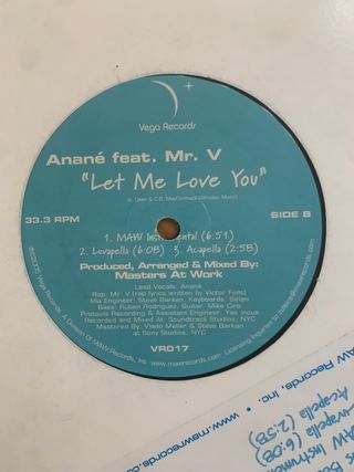 Anané feat. Mr. V - Let Me Love You Vinyl