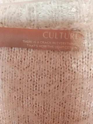 Cárdigan Culture blanco plateado con lentejuelas