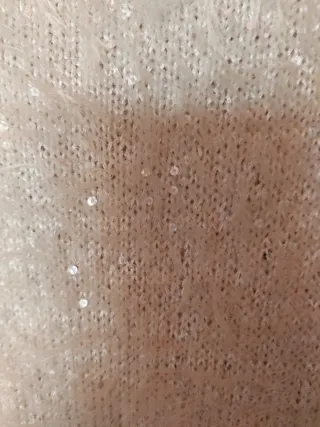 Cárdigan Culture blanco plateado con lentejuelas