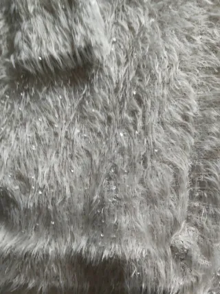 Cárdigan Culture blanco plateado con lentejuelas