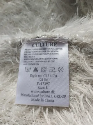 Cárdigan Culture blanco plateado con lentejuelas