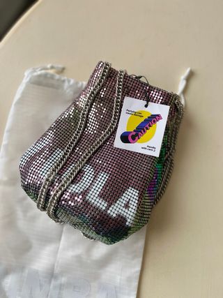 Bolso Bimba y Lola lentejuelas verde y rosa