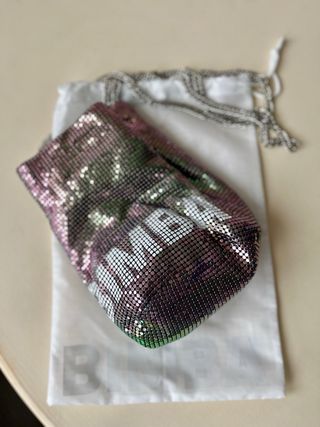 Bolso Bimba y Lola lentejuelas verde y rosa